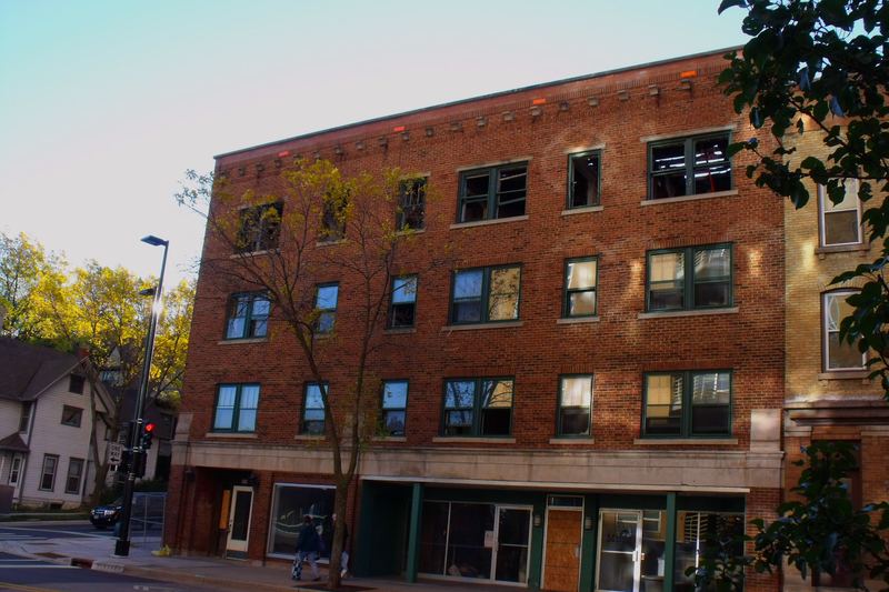 Apartment building after a fire