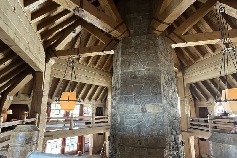 Interior after fire at a lodge
